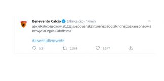 Il simpatico tweet del Benevento (Twitter)