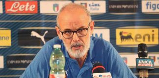 Italia U21, il tecnico Paolo Nicolato in conferenza stampa. Catania, 2 settembre 2019 (foto di Maurizio Lagana/Getty Images).