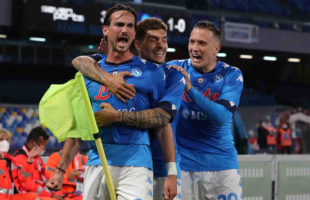 L'esultanza del Napoli contro l'Udinese. Getty Images