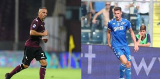 Franck Ribery (attaccante della Salernitana) e Andrea Pinamonti (attaccante dell'Empoli) (credit: Getty Images)