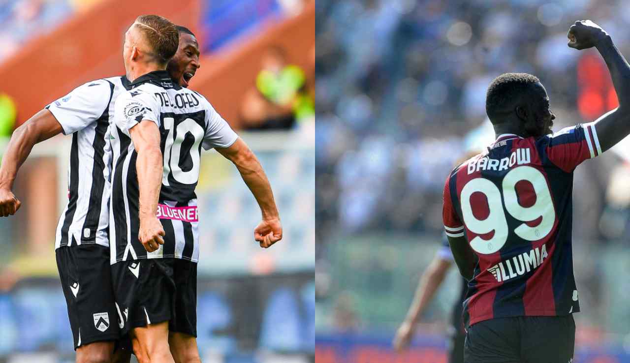 Beto e Deulofeu (attaccanti dell'Udinese) e Musa Barrow (attaccante del Bologna) (credit: Getty Images)