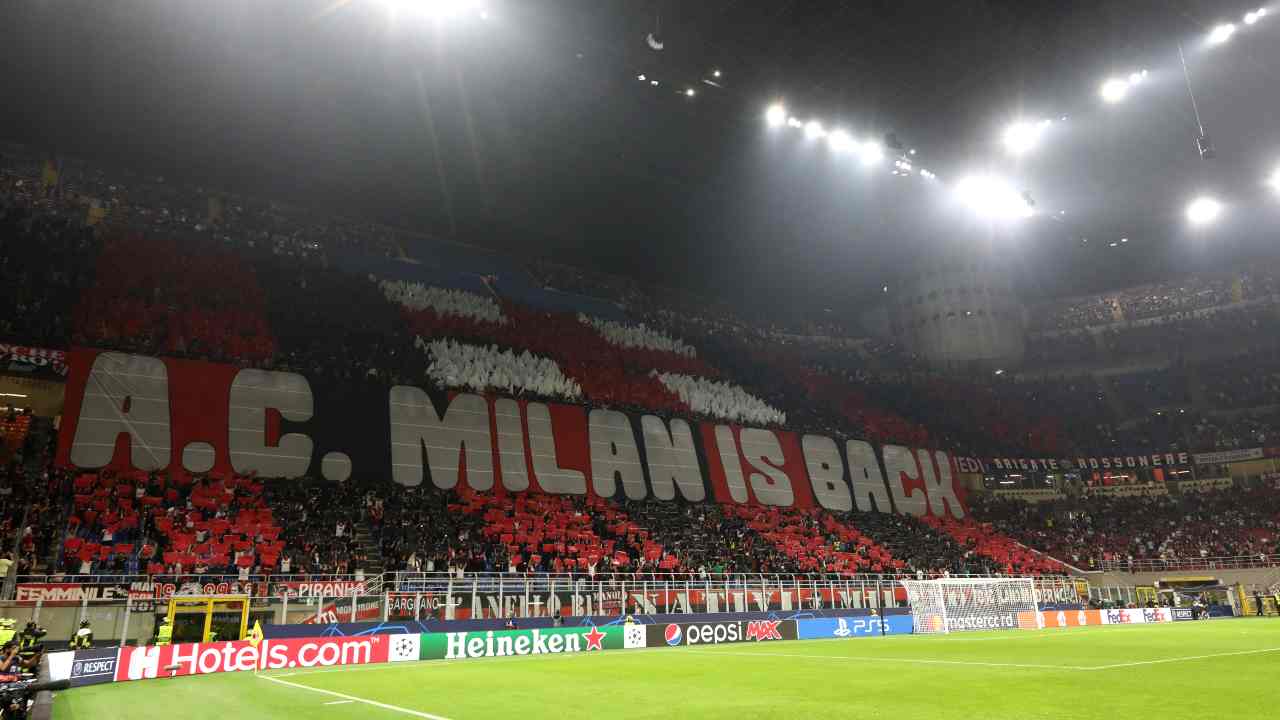 Striscione della curva sud Milan-Atletico Madrid (credit: Getty Images)