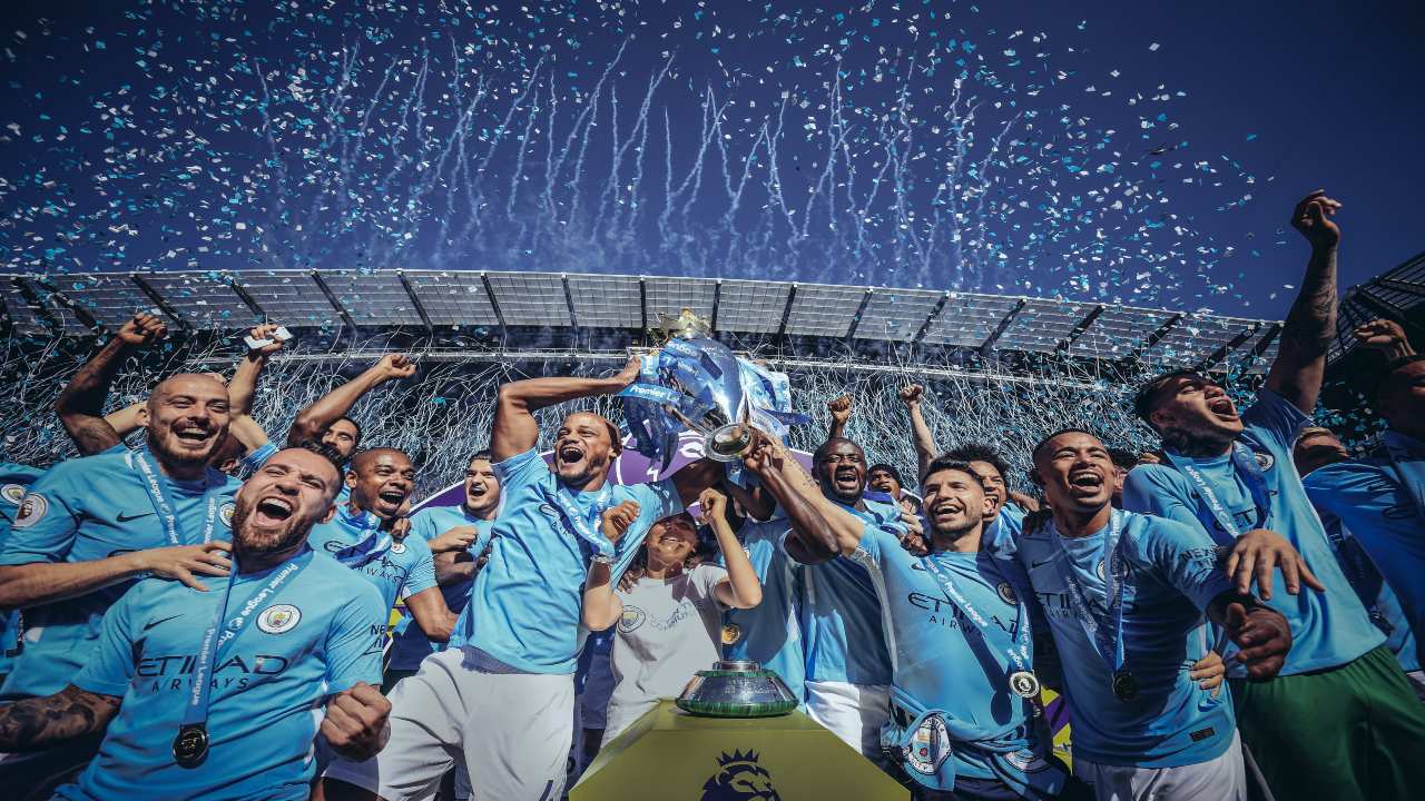 Manchester City, premiazione Premier League 2018/19 (credit: Getty Images)