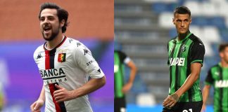 Mattia Destro (attaccante del Genoa) e Gianluca Scamacca (attaccante del Sassuolo) (credit: Getty Images)