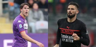 Vlahovic e Giroud, attaccanti di Fiorentina e Milan - credits: Getty Images. Sportmeteoweek