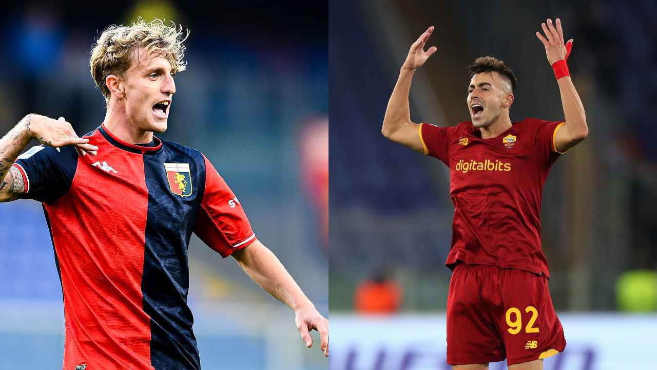Rovella e El Shaarawy, giocatori di Genoa e Roma - credits: Getty Images. Sportmeteoweek