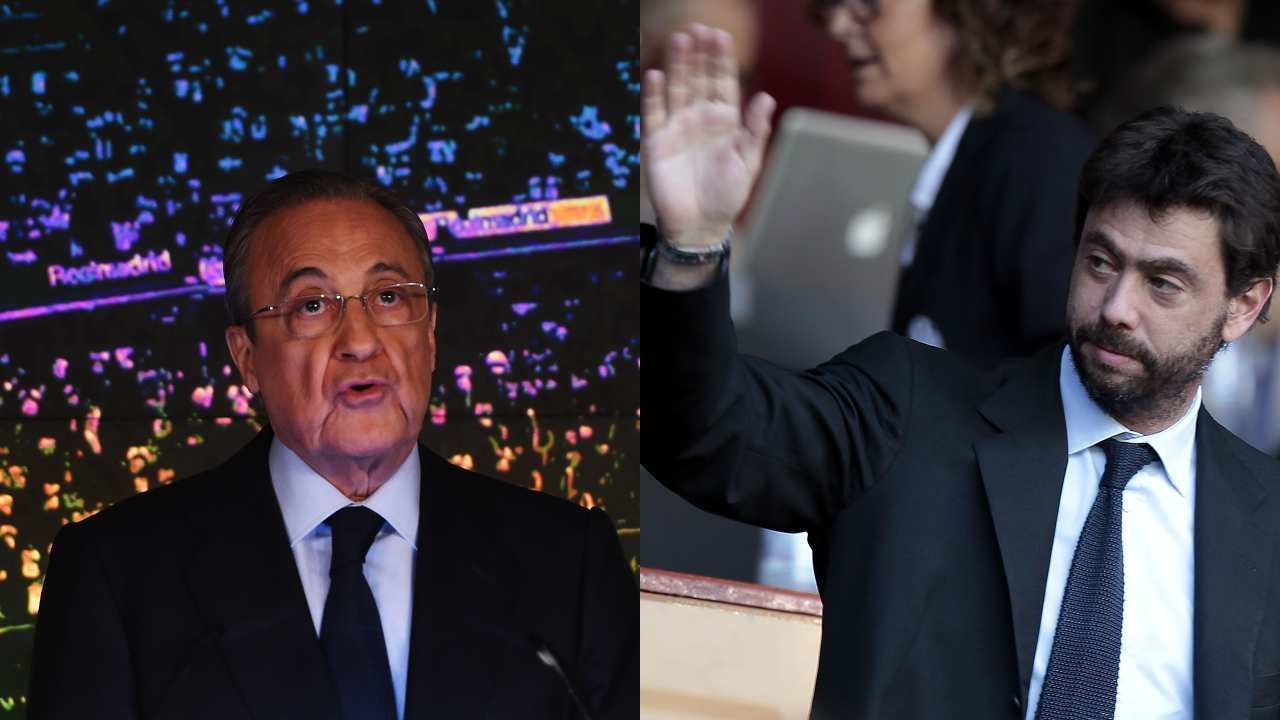 Florentino Perez e Andrea Agnelli - credit: Getty Images. Sportmeteoweek