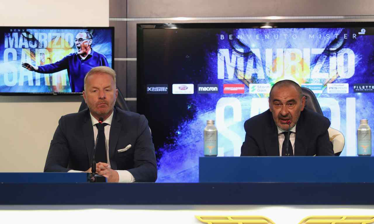 Igli Tare, direttore sportivo della Lazio e Maurizio Sarri, allenatore della Lazio (credit: Getty Images)