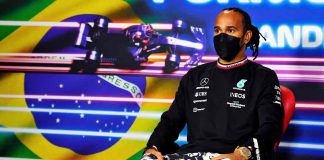 Lewis Hamilton in conferenza stampa (Credit Foto Getty Images)