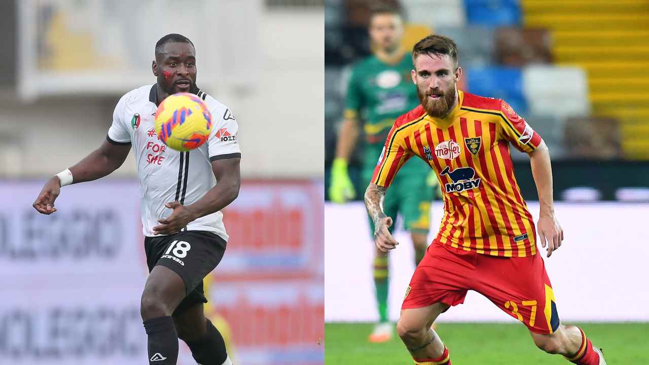 Nzola e Majer, giocatori di Spezia e Lecce - - credits: Getty Images. Sportmeteoweek