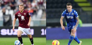 Pobega e Pinamonti, giocatori di Torino ed Empoli - credits: Getty Images. Sportmeteoweek