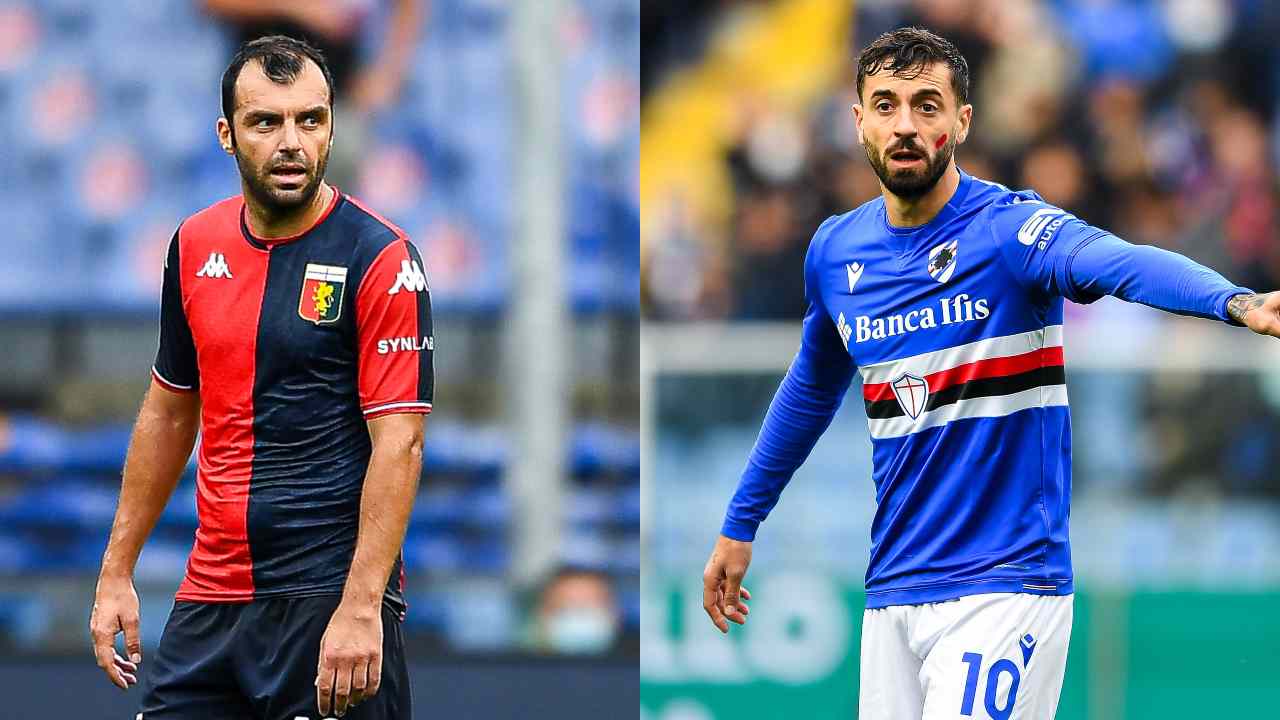 Pandev e Caputo, attaccanti di Genoa e Sampdoria - credits: Getty Images. Sportmeteoweek