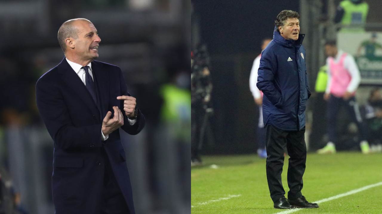 Massimiliano Allegri, allenatore della Juventus e Walter Mazzarri, allenatore del Cagliari (credit: Getty Images)