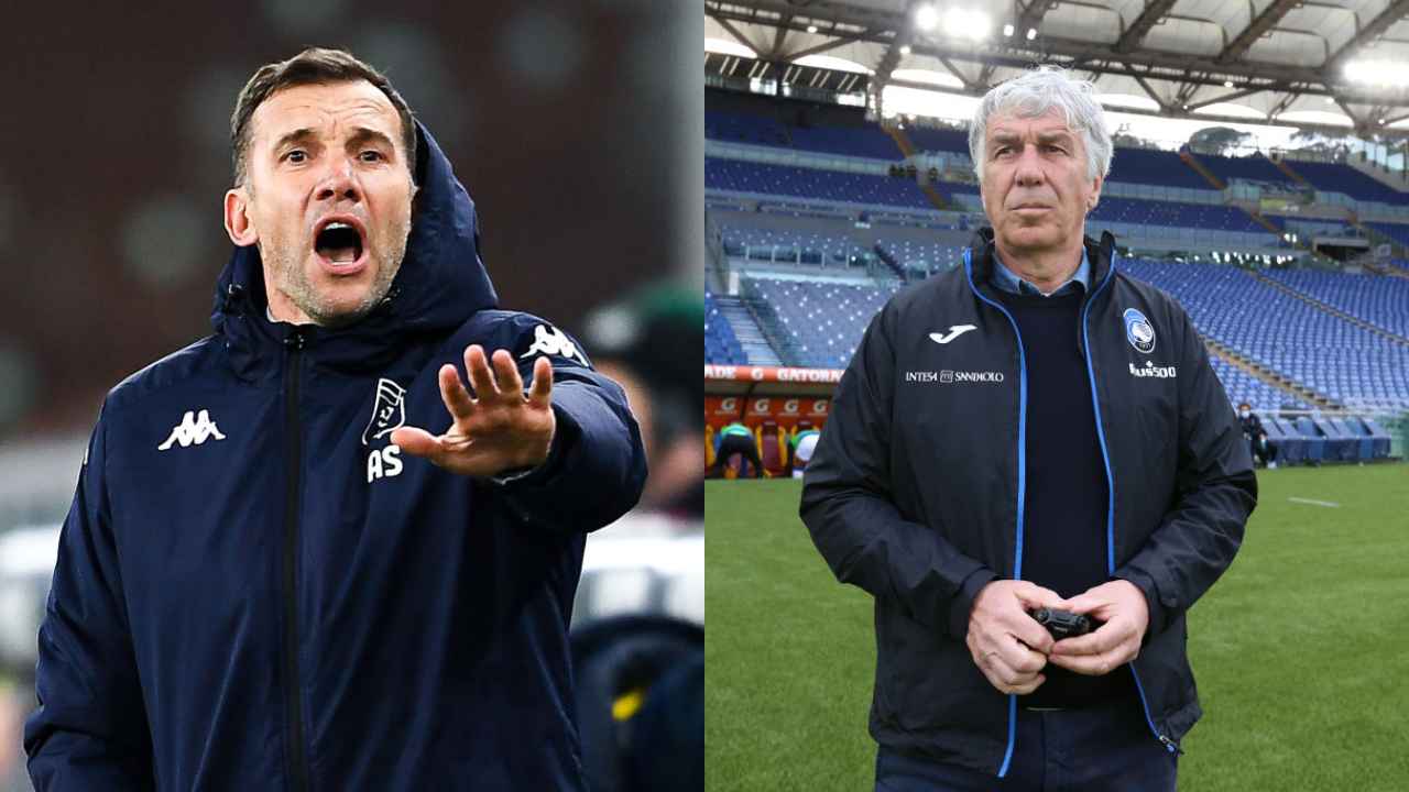Andriy Shevchenko, allenatore del Genoa e Gian Piero Gasperini, allenatore dell'Atalanta (credit: Getty Images)