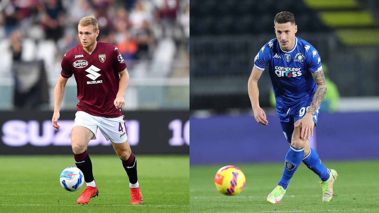Pobega e Pinamonti, giocatori di Torino ed Empoli - credits: Getty Images. Sportmeteoweek