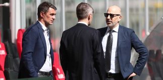 Da sinistra a destra Paolo Maldini, Frederic Massara e Ivan Gazidis (credit: Getty Images)