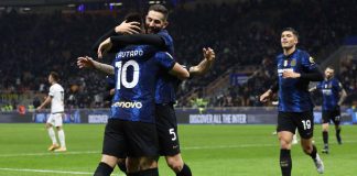 Lautaro Martinez e Gagliardini esultano dopo il gol allo Spezia (credit: Getty Images)