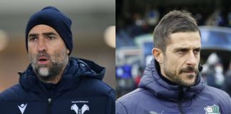Alessio Dionisi - allenatore del Sassuolo e Igor Tudor - allenatore dell'Hellas Verona