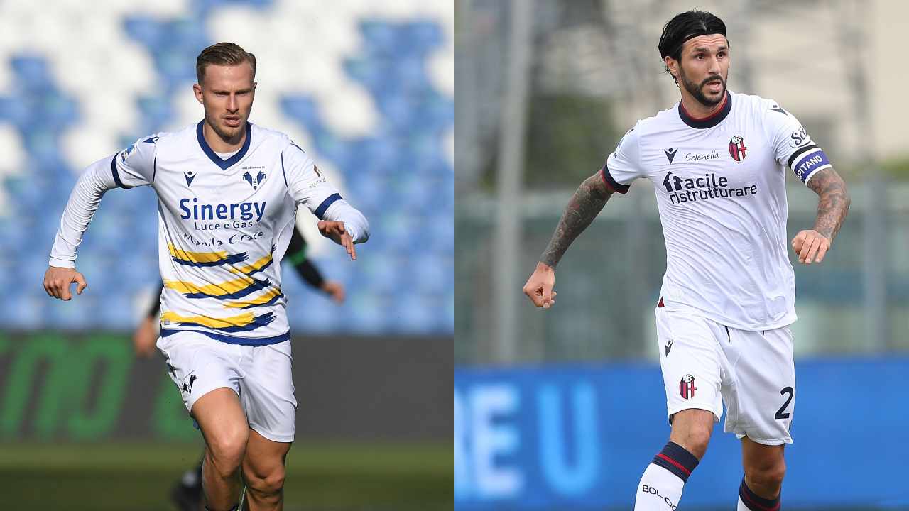 Barak e Soriano, giocatori di Hellas Verona e Bologna - credits: Getty Images. Sportmeteoweek