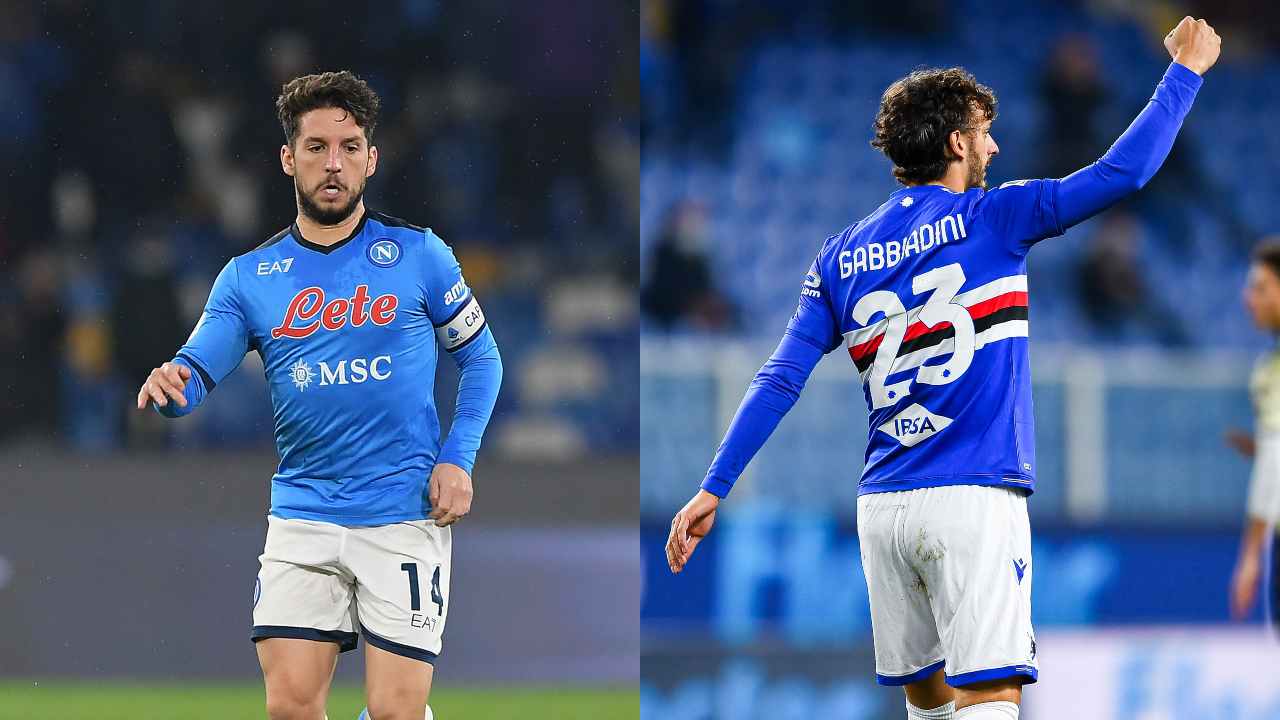 Mertens e Gabbiadini, attaccanti di Napoli e Sampdoria - credits: Getty Images. Sportmeteoweek