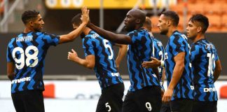 Giocatori dell'Inter esultano dopo un gol messo a segno nell'amichevole contro il Pisa (credit: Getty Images)