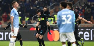 Alessandro Bastoni dopo il gol del vantaggio dell'Inter (credit: Getty Images)