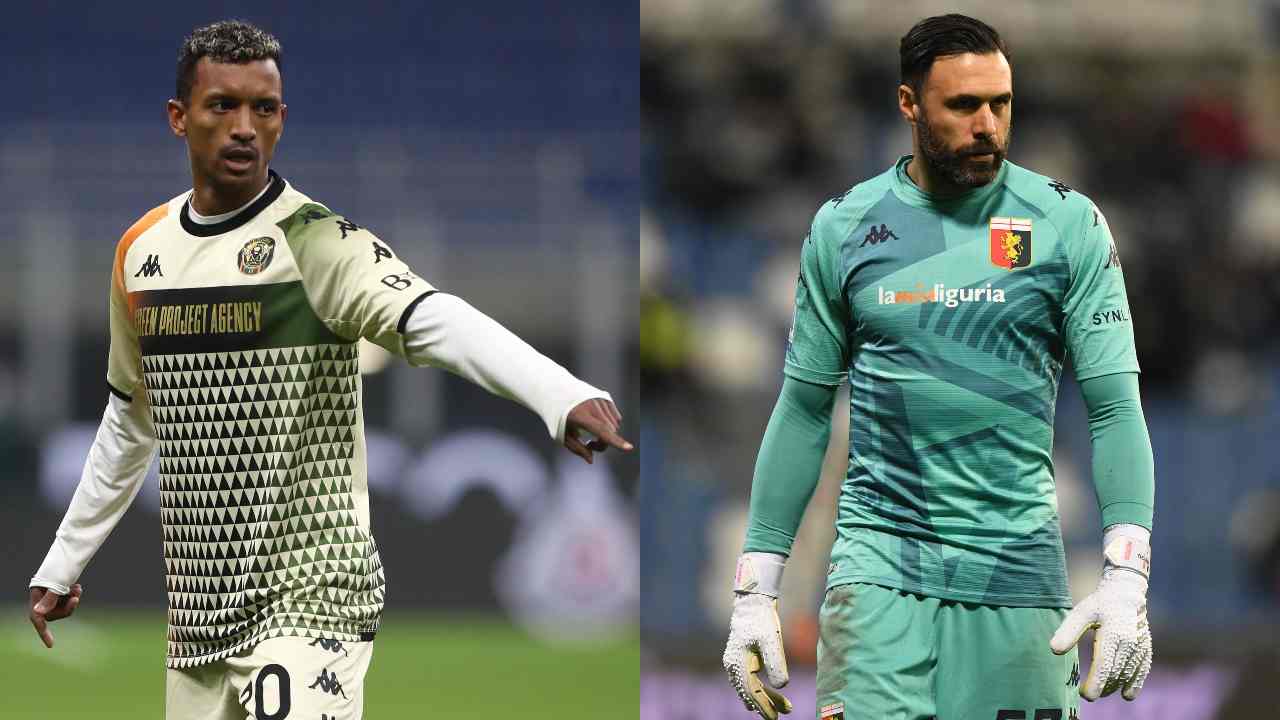 Nani e Sirigu, giocatori di Venezia e Genoa - credits: Getty Images. Sportmeteoweek