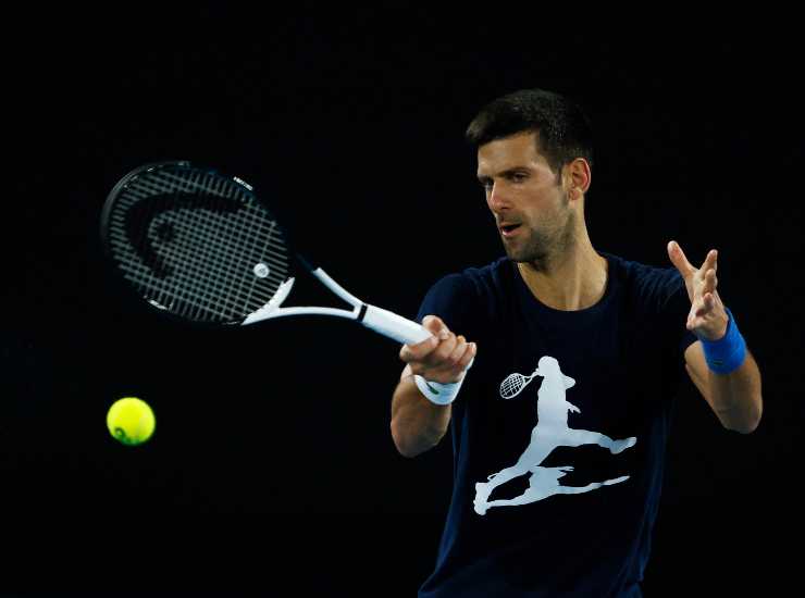 Djokovic in allenamento (Credit Foto Getty Images)