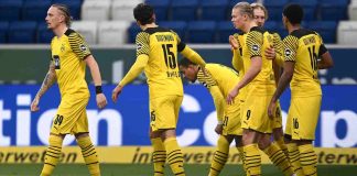 I giocatori del Borussia Dortmund esultano dopo un gol (credit: Getty Images)