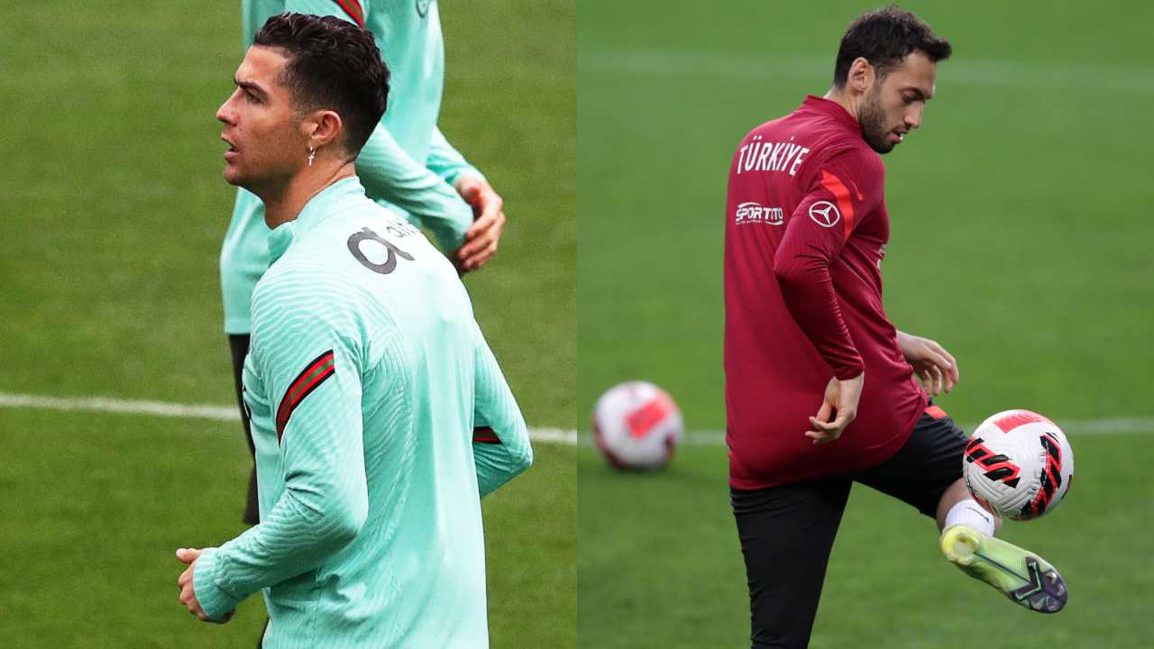 Cristiano Ronaldo (Portogallo) e Hakan Calhanoglu (Turchia) [credit: ANSA] - MeteoWeek