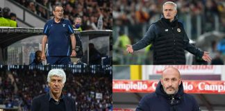 Sarri, Mourinho, Gasperini e Italiano (credit: Ansa)