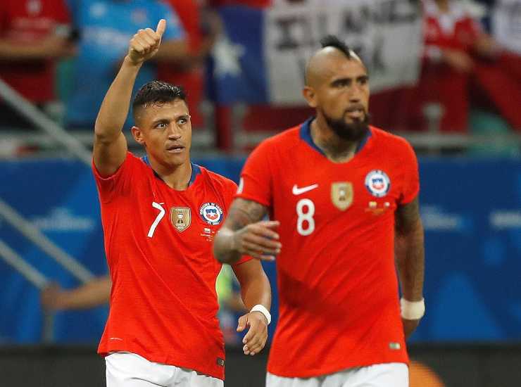 Sanchez e Vidal con la nazionale cilena - credits: Ansa Foto. Sportmeteoweek